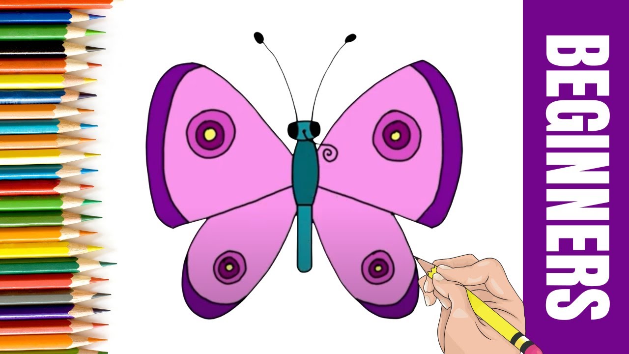 How To Draw A Cartoon Butterfly for Kids