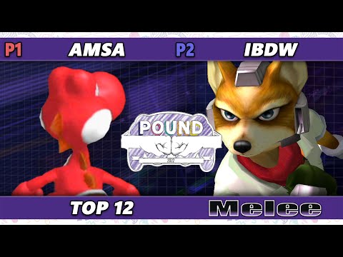 Pound 2022 Top 12 - iBDW (Fox) Vs. aMSa (Yoshi) SSBM Smash Melee Tournament