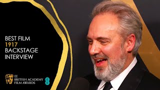 Sam Mendes & The Cast of 1917 Celebrate Their Best Film Win | EE BAFTA Film Awards 2020