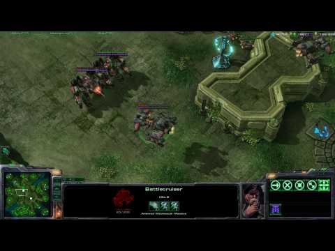3 thors vs 1 battlecruiser - Starcraft 2