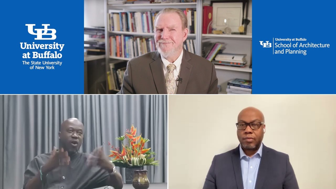 Sir David Adjaye, a champion for the role architecture and design can play in creating a more equitable world and lead designer of the Smithsonian National Museum of African American History and Culture in Washington, D.C., was awarded a SUNY Honorary Doctorate during a special presentation hosted by the University at Buffalo’s School of Architecture and Planning. Renowned for his work in designing the Museum of African American History and Culture, as well as the Nobel Peace Center in Oslo, Norway, and the Moscow School of Management in Russia, among other projects, Adjaye is the recipient of numerous accolades, including the prestigious Royal Institute of British Architects Royal Gold Medal.