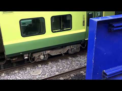 Irish Rail DART 8520 EMUs 8631+8632+8635+8636 arrive at Malahide terminating from Greystones