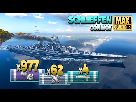 Schlachtschiff Schlieffen rettet den Konvoi - World of Warships