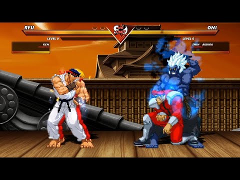 ICE POWER RYU & FIRE POWER KEN vs ONI & SHIN AKUMA - High Level Awesome Fight!