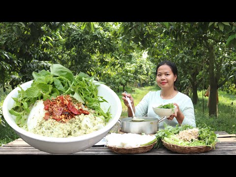 Yummy cooking traditional noodle cake in Cambodia - How to cook khmer noodle recipe