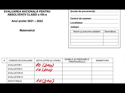 EVALUARE NAȚIONALĂ 2022