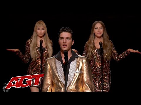 ELVIS Comes Alive To Sing with Simon Cowell, Sofia Vergara and Heidi Klum on America's Got Talent!