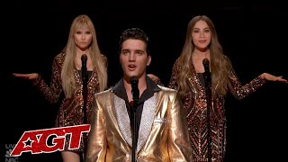 ELVIS Comes Alive To Sing with Simon Cowell, Sofia Vergara and Heidi Klum on America&#39;s Got Talent!
