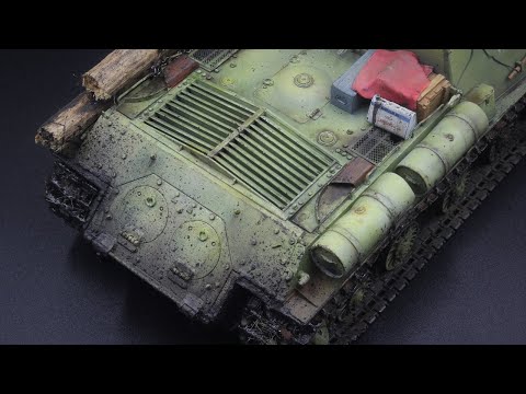 Double layered sponge and brush chipping on Russian 4BO: Tamiya 1/35 ISU-152 Part 2