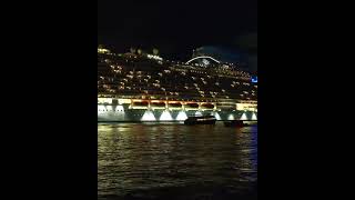 "The MSC Seaside lights up the Miami night! 🌃✨ Spectacular departure from PortMiami!"