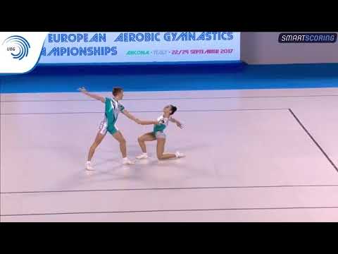 David GAVRILOVICI & Sarmiza NICULESCU (ROU) - 2017 Aerobic European bronze medallist, Jr mixed pair