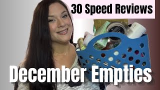 DECEMBER EMPTIES: Beauty Box & Advent Calendar Empties: 30 Beauty Products with Speed Reviews!