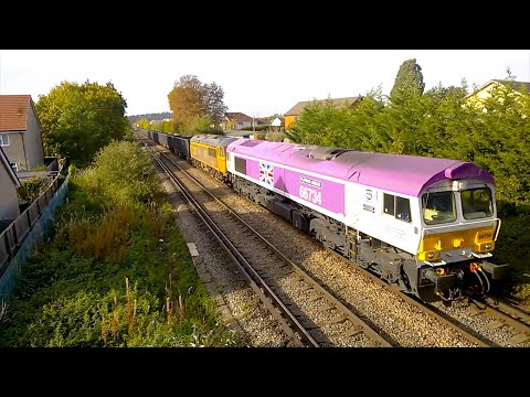 66734 "Platinum Jubilee" + 69001 "Mayflower" 4Y19 Mountfield to Southampton near Chertsey - 19/10/22