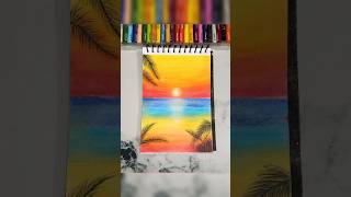 Download lagu Menggambar pemandangan pantai saat matahari terbenam dengan mudah menggunakan pastel minyak 🤌 #seni #areebality mp3