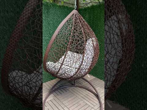 Кресло кокон Веста шоколад. Підвісні крісла гойдалки з штучного ротангу #ротанг