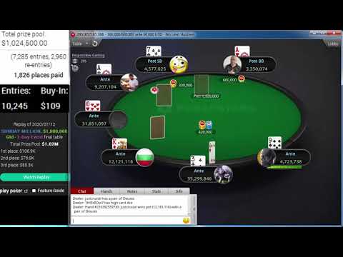 PokerStars $109 SUNDAY MILLION $1M 2Day Event Jul 12 2020 "justcrucial "lajoska001 7tHEcROw7 Krazee2
