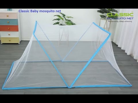 Classic Mosquito Net For Baby Foldable, Size 130 X 65 X 50 Cms For Babies- BLUE