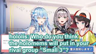 Big3(Lamy, Noel & Subaru) are going to decide who the holomems of "Small3" will be【Eng Sub hololive】