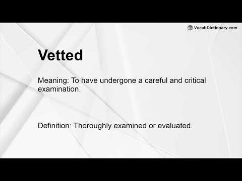 Vetted Synonym