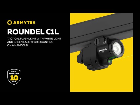 Armytek Roundel C1L — ultra-compact flashlight for handgun with white light and green laser