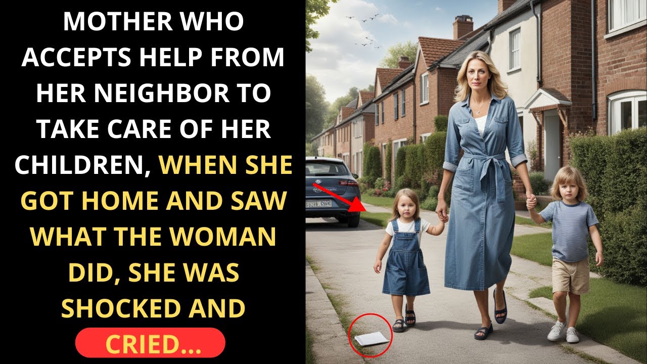 Mother who accepts help from her neighbor to take care of her children...