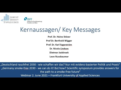 Deutschland rauchfrei 2030/ Germany smoke-free 2030 - Kernaussagen/ Key Messages