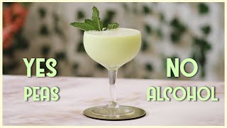 Zero Proof Cocktail Recipe Non Alcoholic Pea and Yogurt Cocktail for Dry January featuring Seedlip