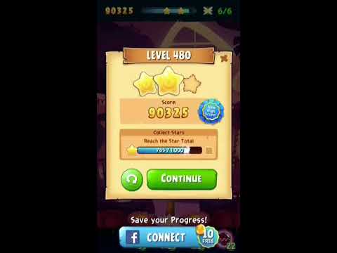 Angry Birds PoP Level 480 finally I won with a little help