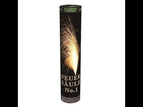 Blackboxx Goldfontäne Feuersäule No.1. Raucharme Fontäne mit blauer Leuchtbasis