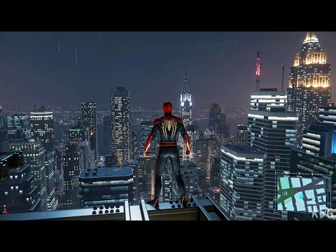 Marvel’s Spider-Man Remastered - Night Rain - Open World Free Roam Gameplay (PC UHD) [4K60FPS]