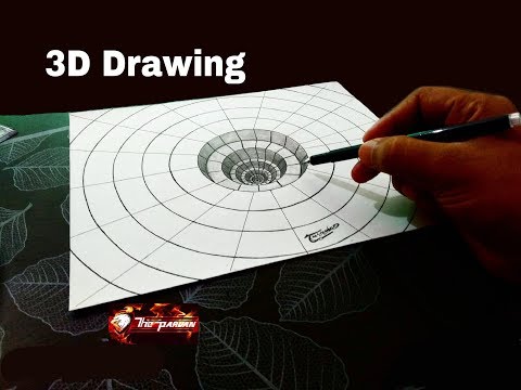 How To Draw 3D Hole - Optical illusion - 3D Trick Art on paper / Hole Drawing