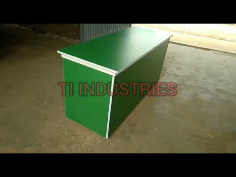 Particle board rectangular office table, with storage