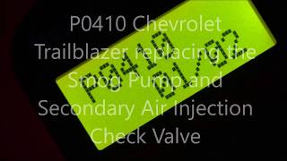 P0410 Chevrolet Trailblazer Secondary Air Injection Check Valve  and pump replacement