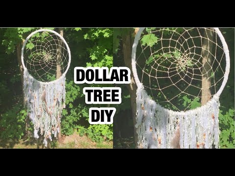 DOLLAR TREE DIY XL DREAM CATCHER - $10 !