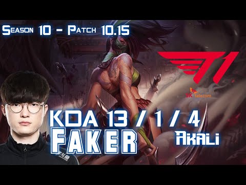 T1 Faker AKALI vs SYLAS Mid - Patch 10.15 KR Ranked