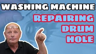 How to repair a hole in a washing machine drum