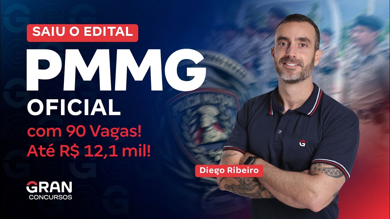 Concurso Oficial PMMG: Saiu o Edital com 90 vagas! Salários de até R$ 12,1 mil!