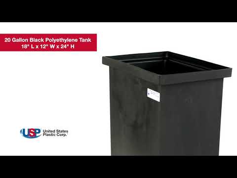 20 Gallon Black Rectangular Polyethylene Tank | U.S. Plastic Corporation®