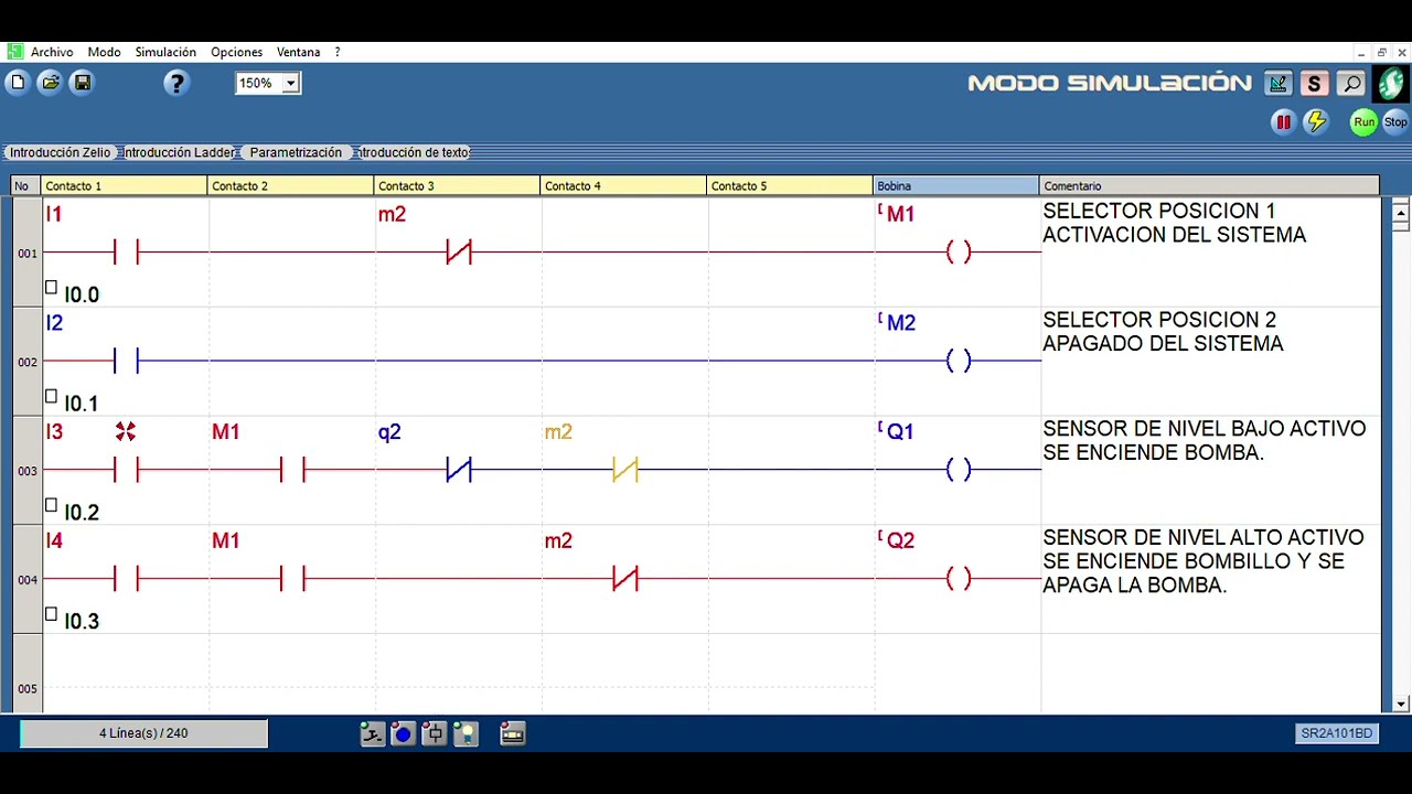PROGRAMACIÓN EN ZELIO SOFT DE SISTEMA DE CONTROL DE LLENADO DE TANQUE.