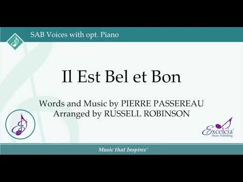 Il Est Bel et Bon - Arranged by Russell Robinson