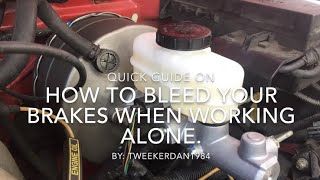 How to bleed your brakes without a helper. (Ford Ranger)