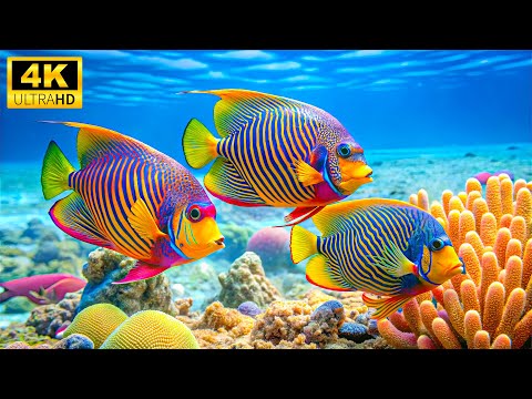 Crystal Ocean 8K - Beautiful Marine Life, relaxing music reduces stress and stops thinking too much