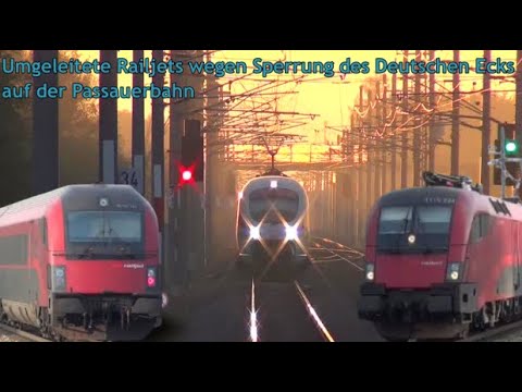 Umgeleitete Railjets wegen Sperrung des Deutschen Ecks auf der Passauer Bahn