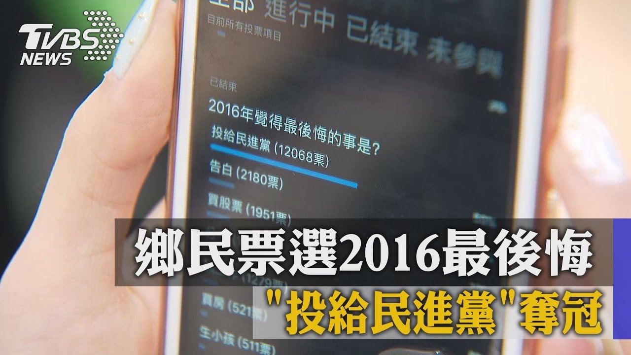 鄉民票選2016最後悔　「投給民進黨」奪冠
