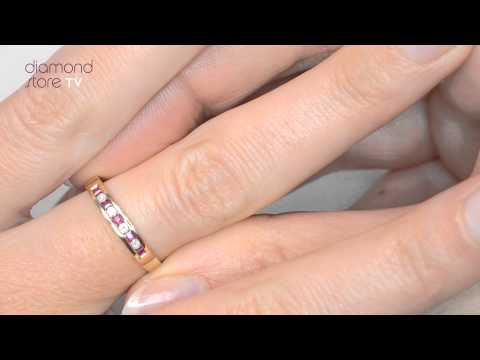 E3756 - Ruby 0.22ct And Diamond 9K Gold Ring