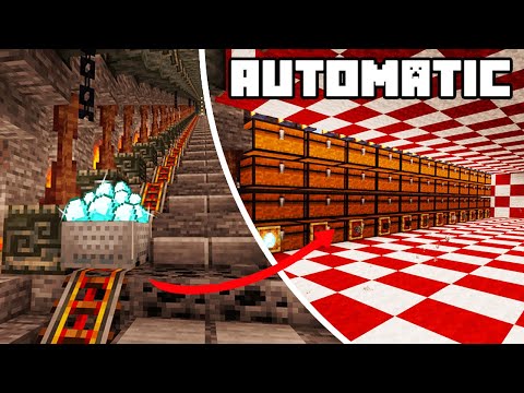 I built a COMPLETELY AUTOMATIC MINING SYSTEM in my Minecraft Survival World!