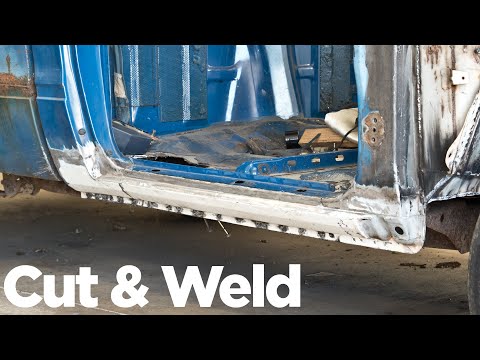 How to Replace/Fix Rocker Panel + Floor on VERY RUSTY Toyota Pickup Truck at home