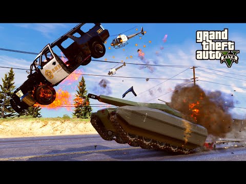 GTA V Crazy Khanjali Tank Crashes Compilation Destruction Gta 5 Car Crashes 519