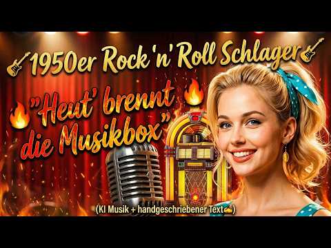 1950er Rock 'n' Roll Schlager🎸”Heut’ brennt die Musikbox”🔥(KI Musik + handgeschriebener Text✍️)Oldie
