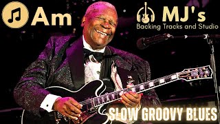 Slow BB King style Groovy Blues in A minor | Backing Track